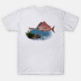 Pink Snapper chasing Squid T-Shirt